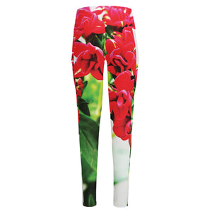 Bouvardia Plant Print High-Waisted Pocket Leggings