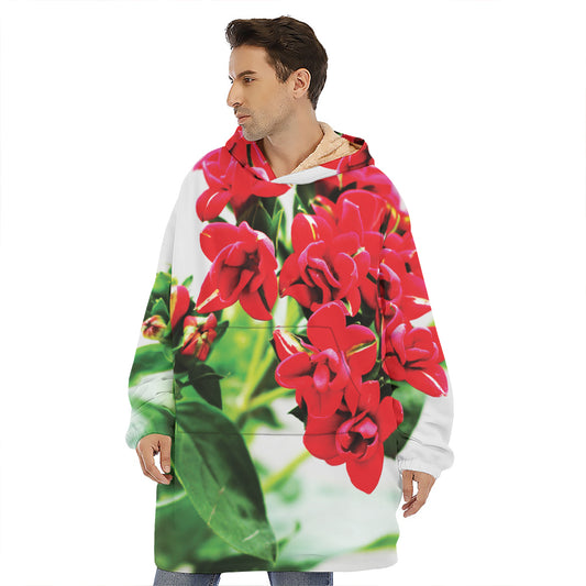 Bouvardia Plant Print Hoodie Blanket