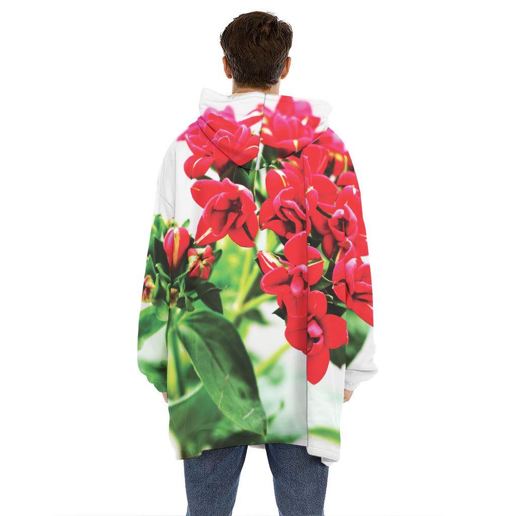 Bouvardia Plant Print Hoodie Blanket