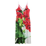 Bouvardia Plant Print Jersey Midi Cami Dress