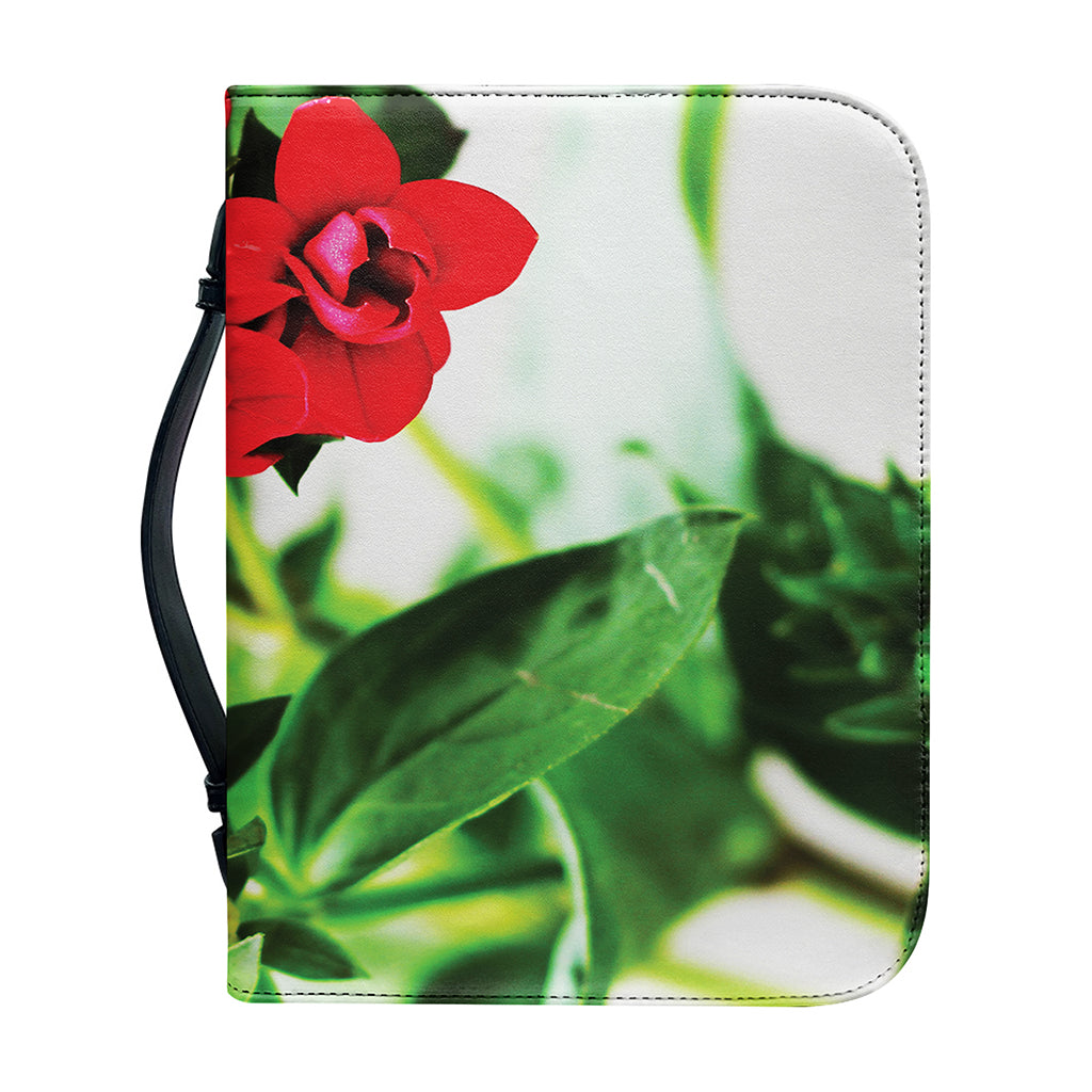 Bouvardia Plant Print Leather Bible Cover