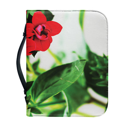 Bouvardia Plant Print Leather Bible Cover