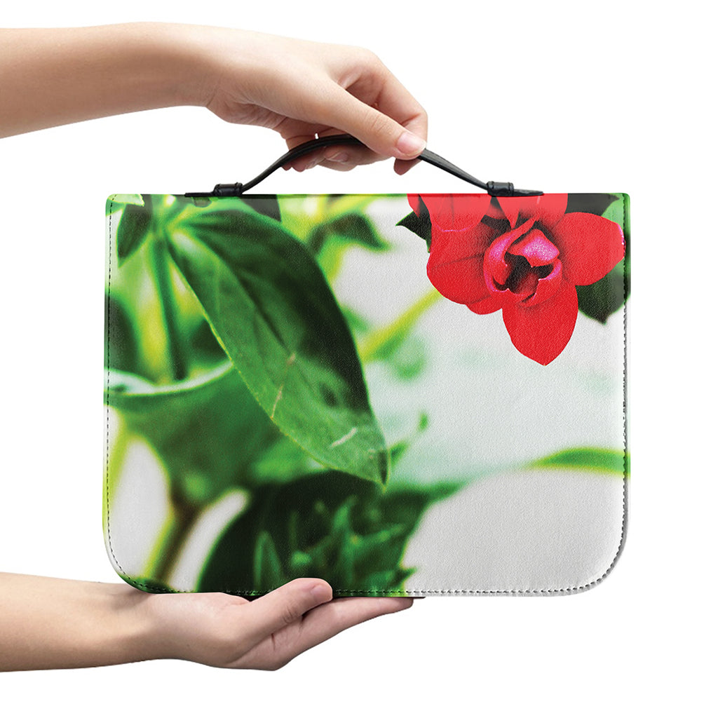 Bouvardia Plant Print Leather Bible Cover