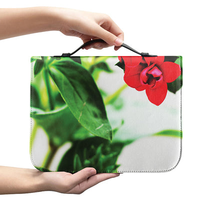 Bouvardia Plant Print Leather Bible Cover