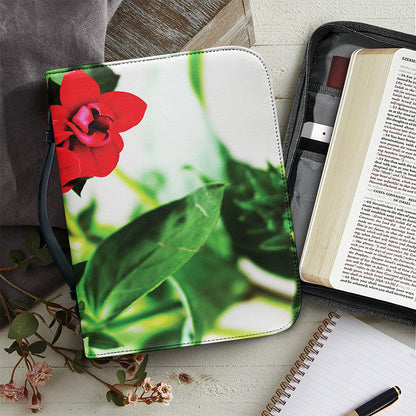 Bouvardia Plant Print Leather Bible Cover