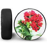 Bouvardia Plant Print Leather Spare Tire Cover