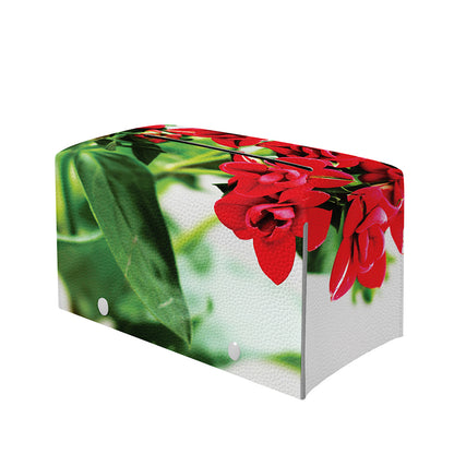 Bouvardia Plant Print Leather Tissue Box Cover