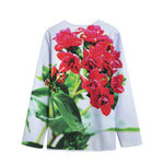 Bouvardia Plant Print Long Sleeve Short Coat