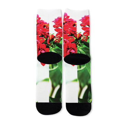 Bouvardia Plant Print Long Socks