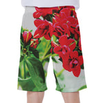 Bouvardia Plant Print Men's Beach Shorts