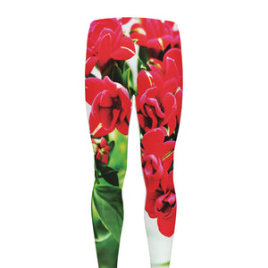 Bouvardia Plant Print Men's leggings