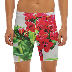 Bouvardia Plant Print Men's Long Boxer Briefs