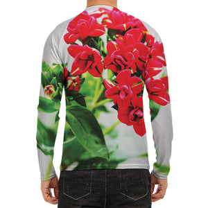 Bouvardia Plant Print Men's Long Sleeve Rash Guard