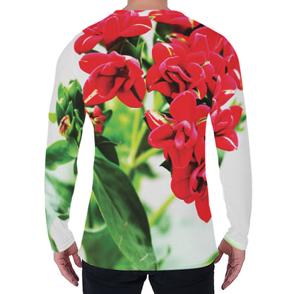 Bouvardia Plant Print Men's Long Sleeve T-Shirt