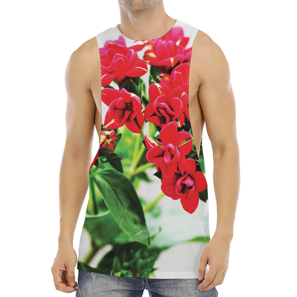 Bouvardia Plant Print Men's Muscle Tank Top