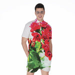 Bouvardia Plant Print Men's Rompers