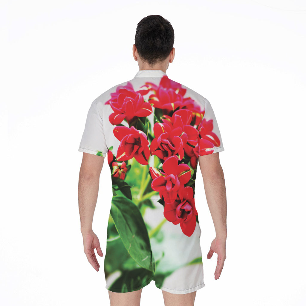Bouvardia Plant Print Men's Rompers