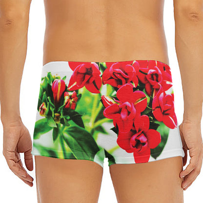 Bouvardia Plant Print Men's Short Boxer Briefs