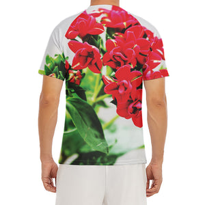 Bouvardia Plant Print Men's Short Sleeve Rash Guard