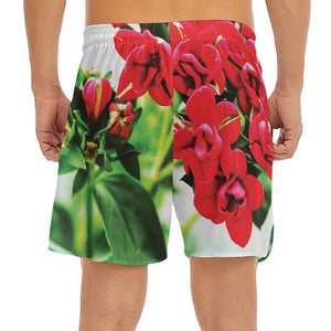 Bouvardia Plant Print Men's Split Running Shorts