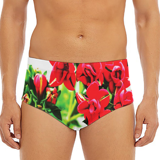 Bouvardia Plant Print Men's Triangle Swim Briefs