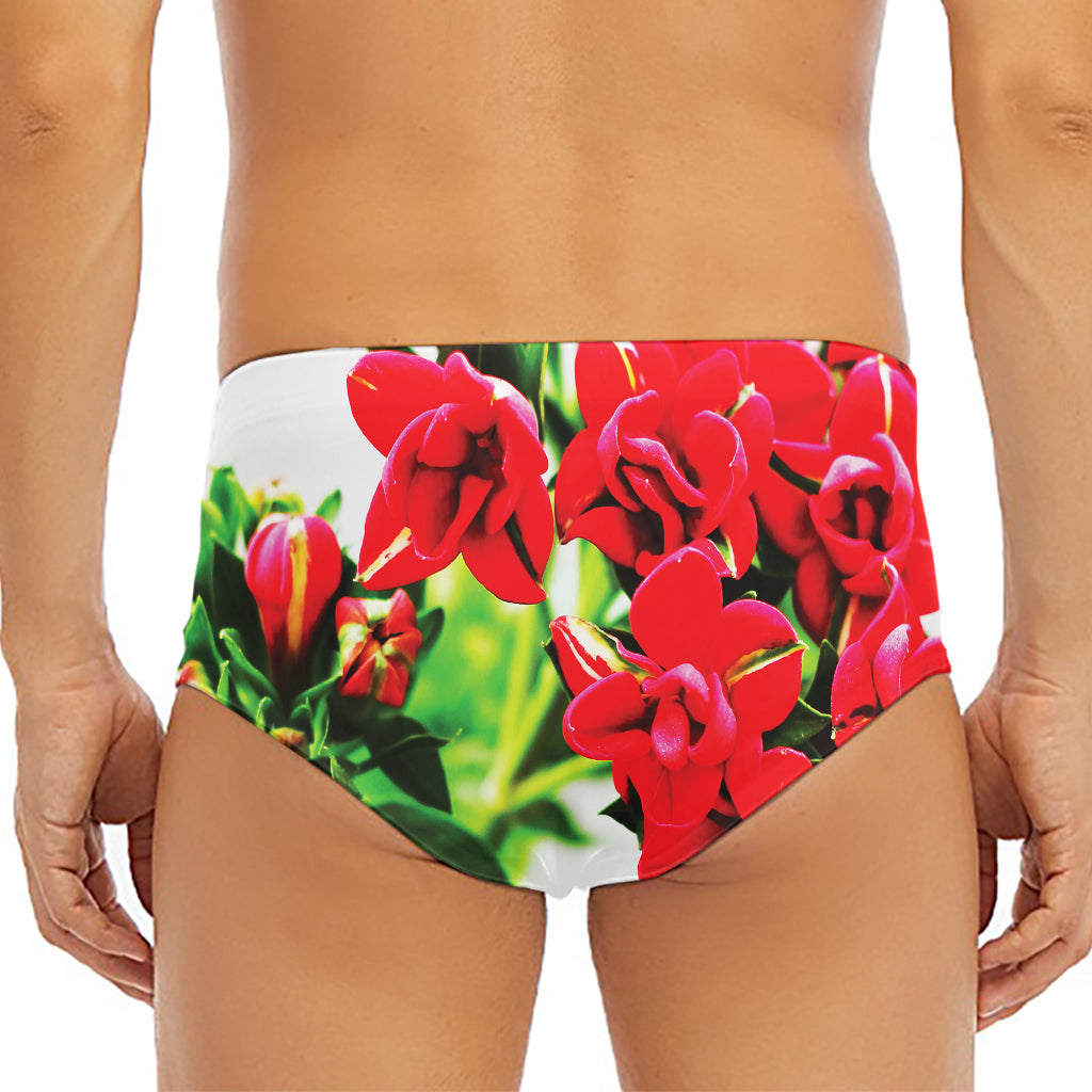 Bouvardia Plant Print Men's Triangle Swim Briefs