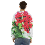Bouvardia Plant Print Men's Velvet Pullover Hoodie