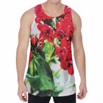 Bouvardia Plant Print Men's Velvet Tank Top