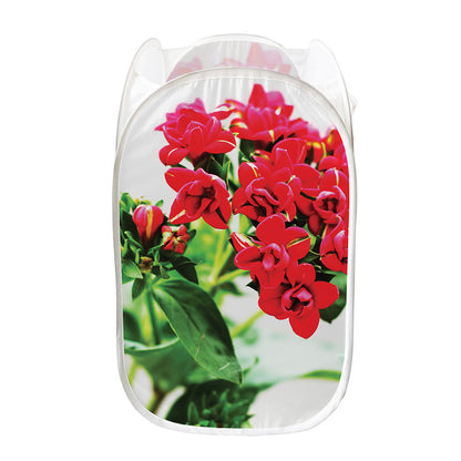 Bouvardia Plant Print Mesh Laundry Hamper