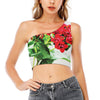 Bouvardia Plant Print One Shoulder Crop Top