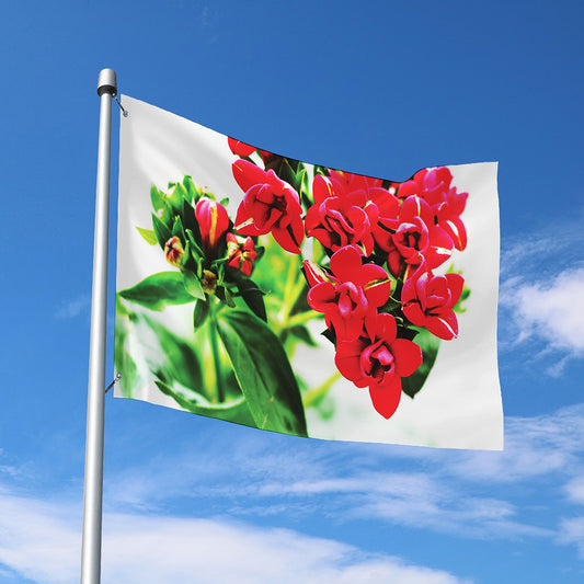 Bouvardia Plant Print Polyester Flag