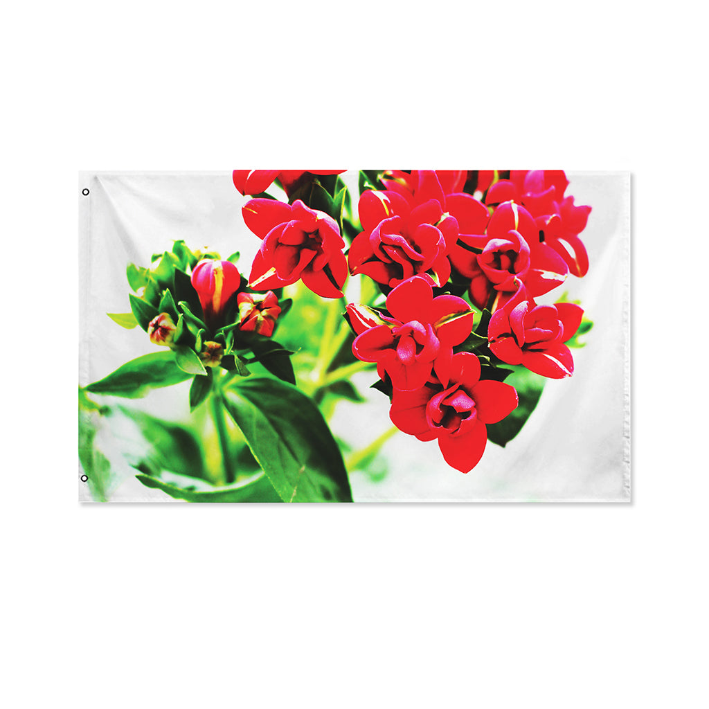 Bouvardia Plant Print Polyester Flag