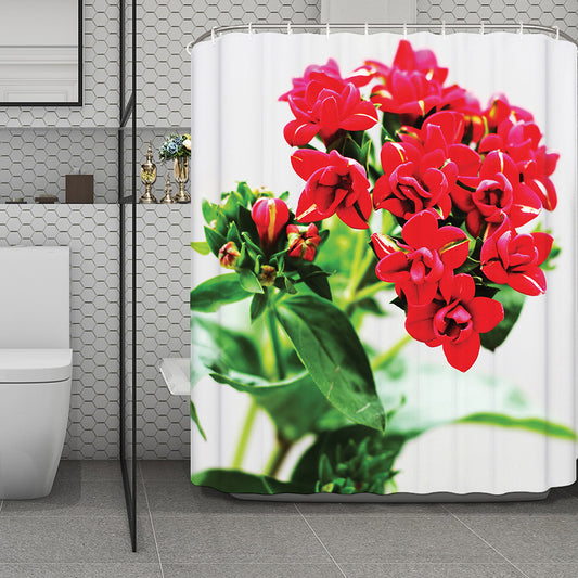 Bouvardia Plant Print Polyester Shower Curtain