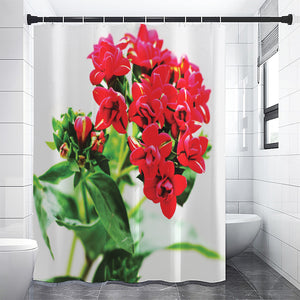 Bouvardia Plant Print Premium Shower Curtain