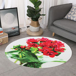 Bouvardia Plant Print Round Rug