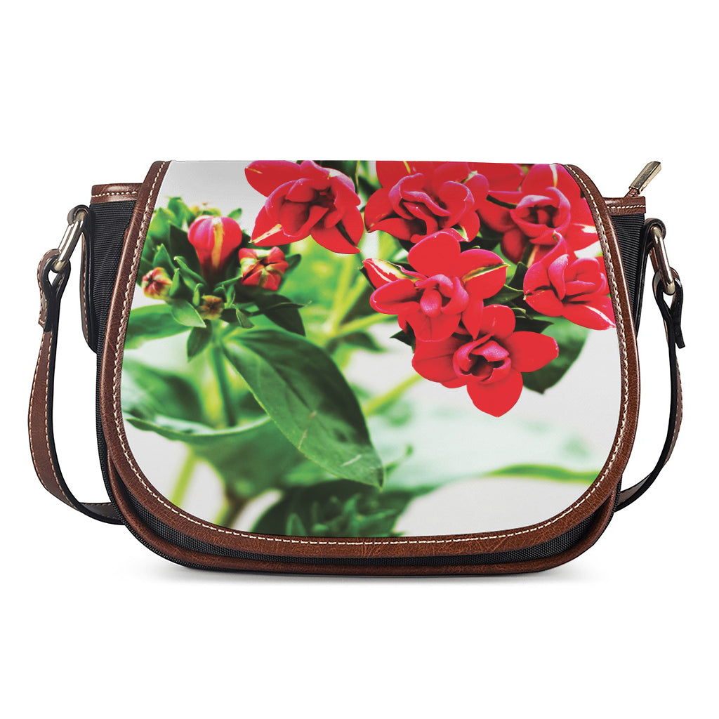 Bouvardia Plant Print Saddle Bag