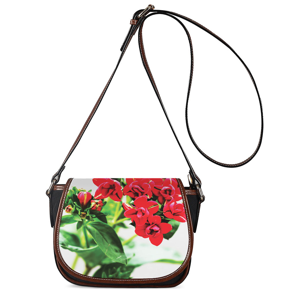 Bouvardia Plant Print Saddle Bag