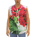 Bouvardia Plant Print Sleeveless Baseball Jersey