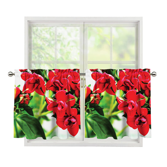 Bouvardia Plant Print Tier Curtains