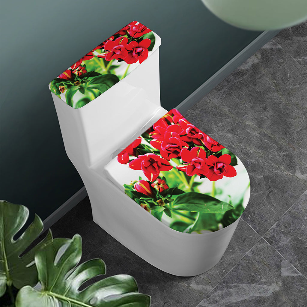 Bouvardia Plant Print Toilet Lid And Tank Cover Set
