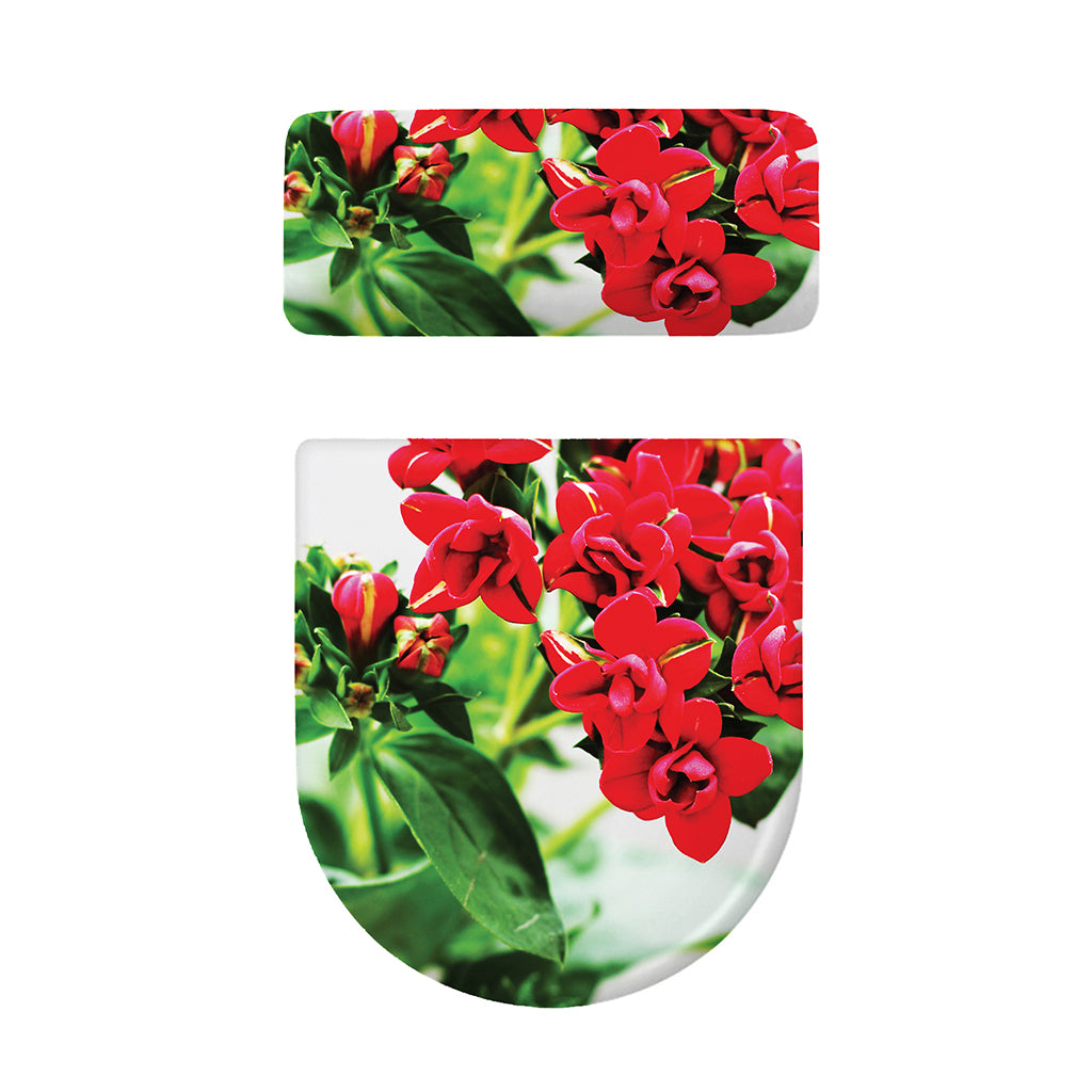Bouvardia Plant Print Toilet Lid And Tank Cover Set