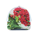 Bouvardia Plant Print White Mesh Trucker Hat
