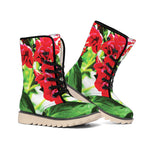 Bouvardia Plant Print Winter Boots