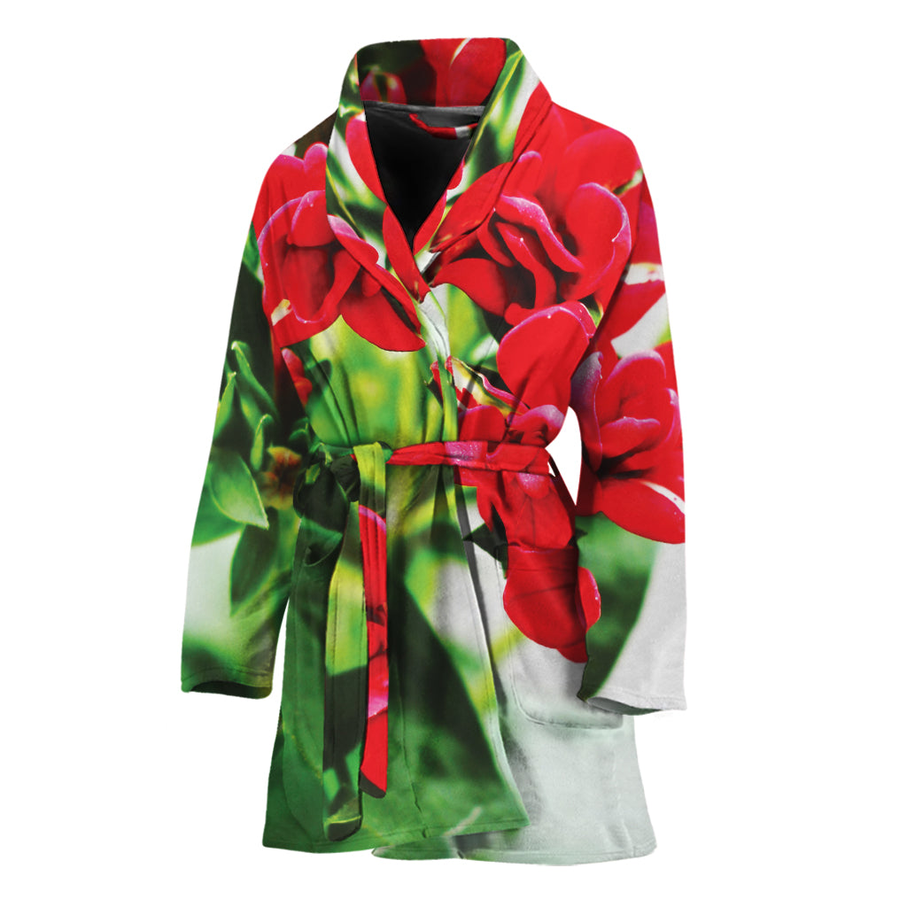 Bouvardia Plant Print Women's Bathrobe