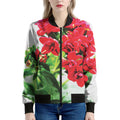 Bouvardia Plant Print Women's Bomber Jacket