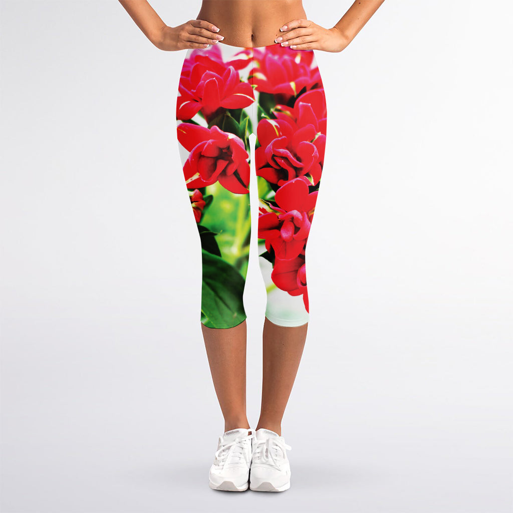 Bouvardia Plant Print Women's Capri Leggings