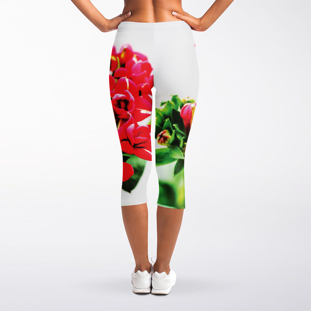 Bouvardia Plant Print Women's Capri Leggings