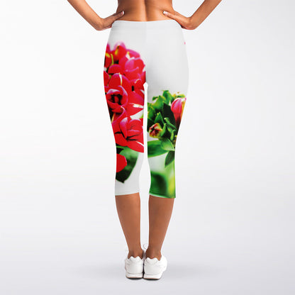 Bouvardia Plant Print Women's Capri Leggings