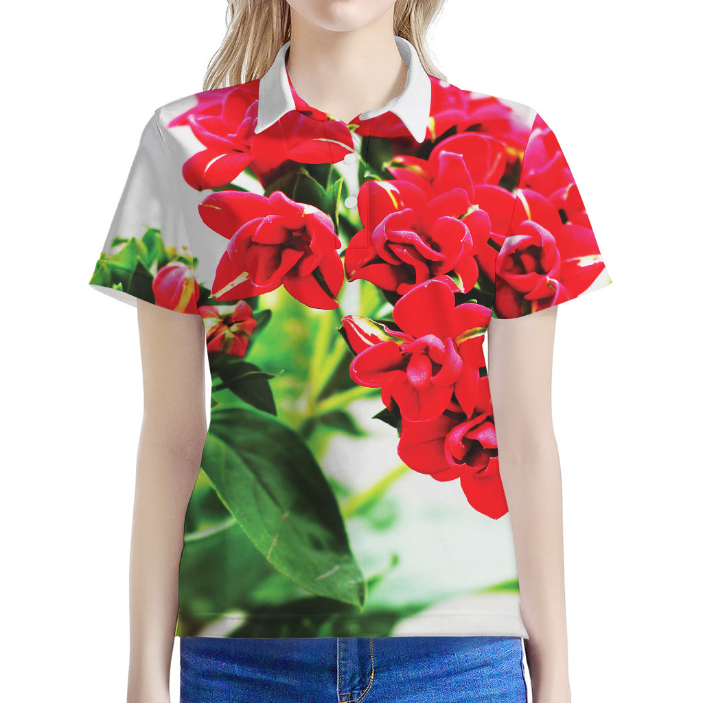 Bouvardia Plant Print Women's Polo Shirt