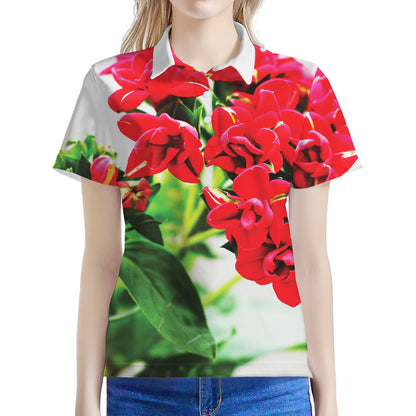 Bouvardia Plant Print Women's Polo Shirt